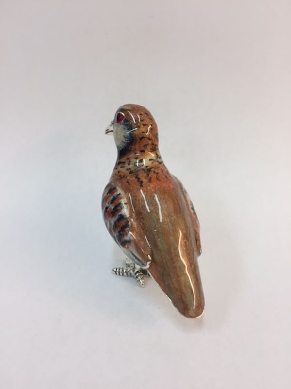 Sterling Silver Enamel Partridge by Saturno - Image 4