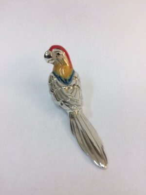 Sterling Silver Enamel Parrot By Saturno