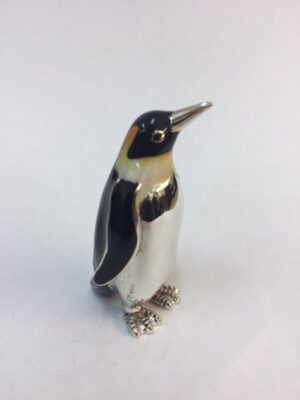 Sterling Silver Enamel Penguin By Saturno