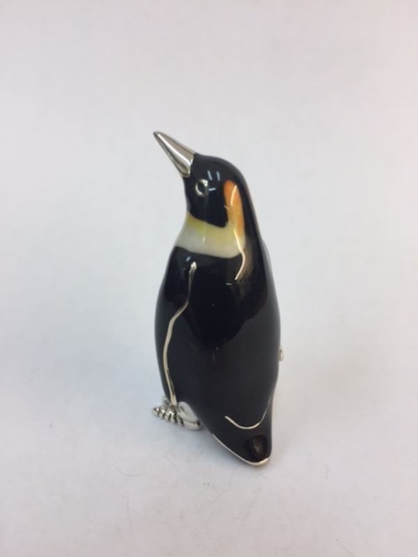 Sterling Silver Enamel Penguin By Saturno - Image 3