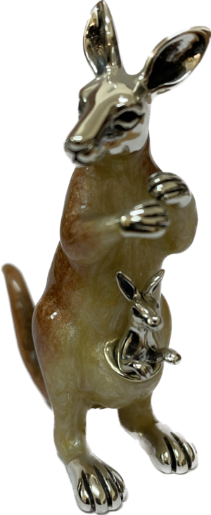 Sterling Silver Enamel Kangaroo By Saturno