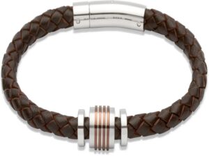 Men's Stainless Steel Leather Bracelet