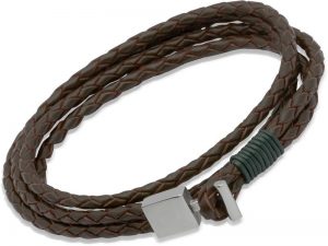 Men's Stainless Steel Leather Bracelet