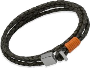 Men's Stainless Steel Leather Bracelet