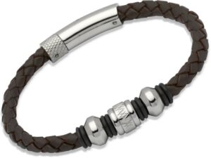 Men's Stainless Steel Leather Bracelet
