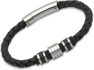 Men's Stainless Steel Leather Bracelet