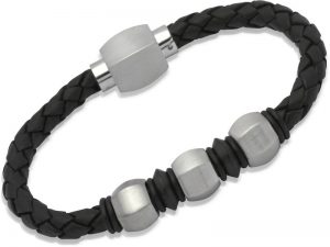 Men's Stainless Steel Leather Bracelet