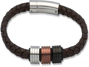 Men's Stainless Steel Leather Bracelet