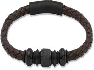Men's Stainless Steel Leather Bracelet