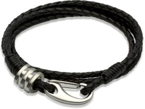 Men's Stainless Steel Leather Bracelet