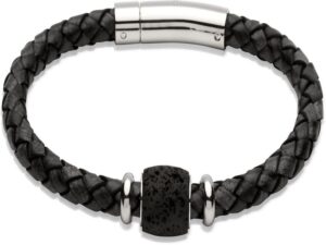 Men's Stainless Steel Leather Bracelet
