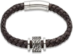 Men's Stainless Steel Leather Bracelet