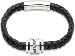 Men's Stainless Steel Leather Bracelet