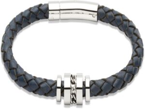 Men's Stainless Steel Leather Bracelet