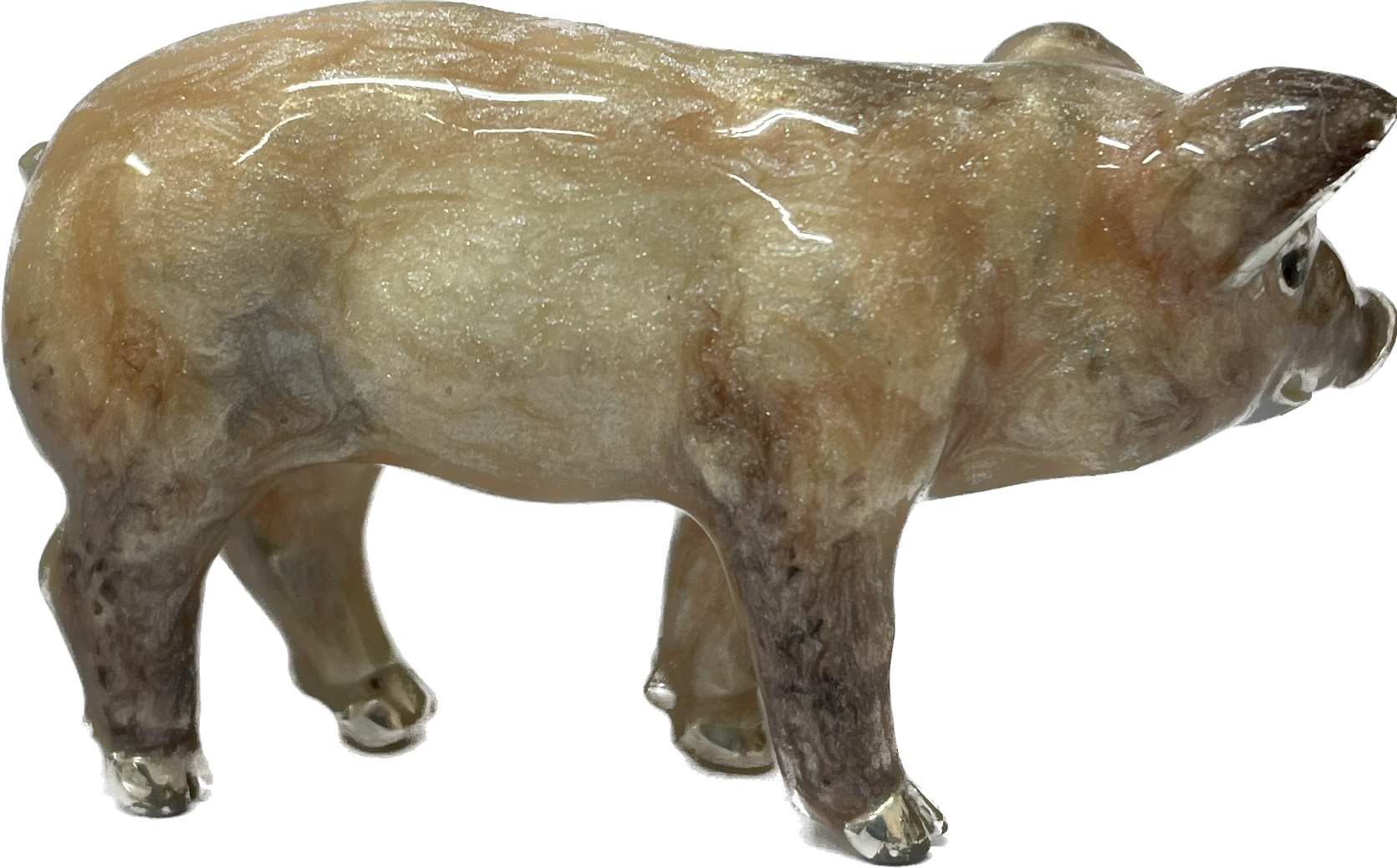 Sterling Silver Enamel Pig By Sorini Argenti - Image 3