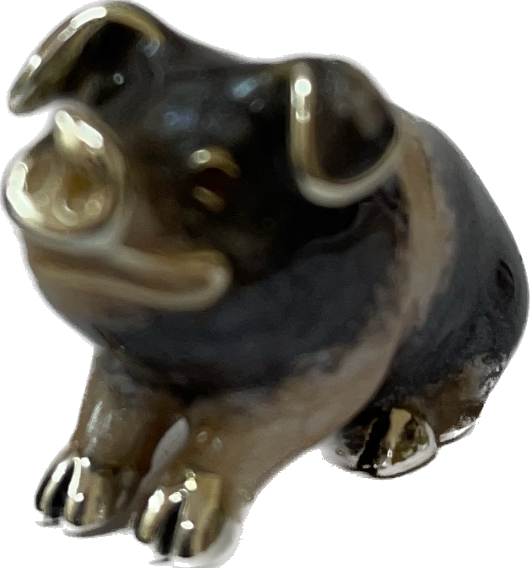 Sterling Silver Enamel Pig By Saturno