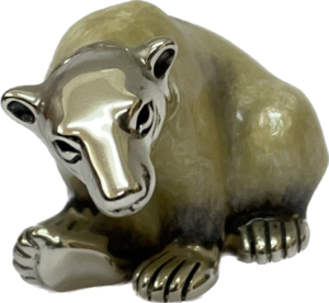 Sterling Silver Enamel Polar Bear By Saturno