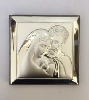 Silver Madonna, Joseph & Baby Jesus Icon
