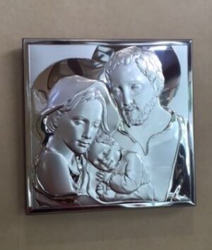 Silver Madonna, Joseph & Baby Jesus Icon
