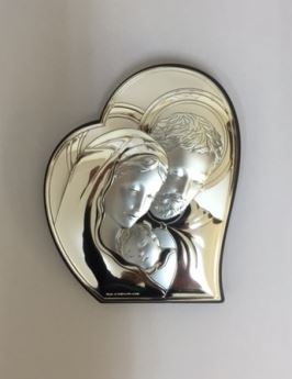 Silver Madonna, Joseph & Baby Jesus Icon