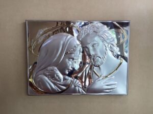 Silver Madonna, Joseph & Baby Jesus Icon
