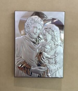 Silver Madonna, Joseph & Baby Jesus Icon