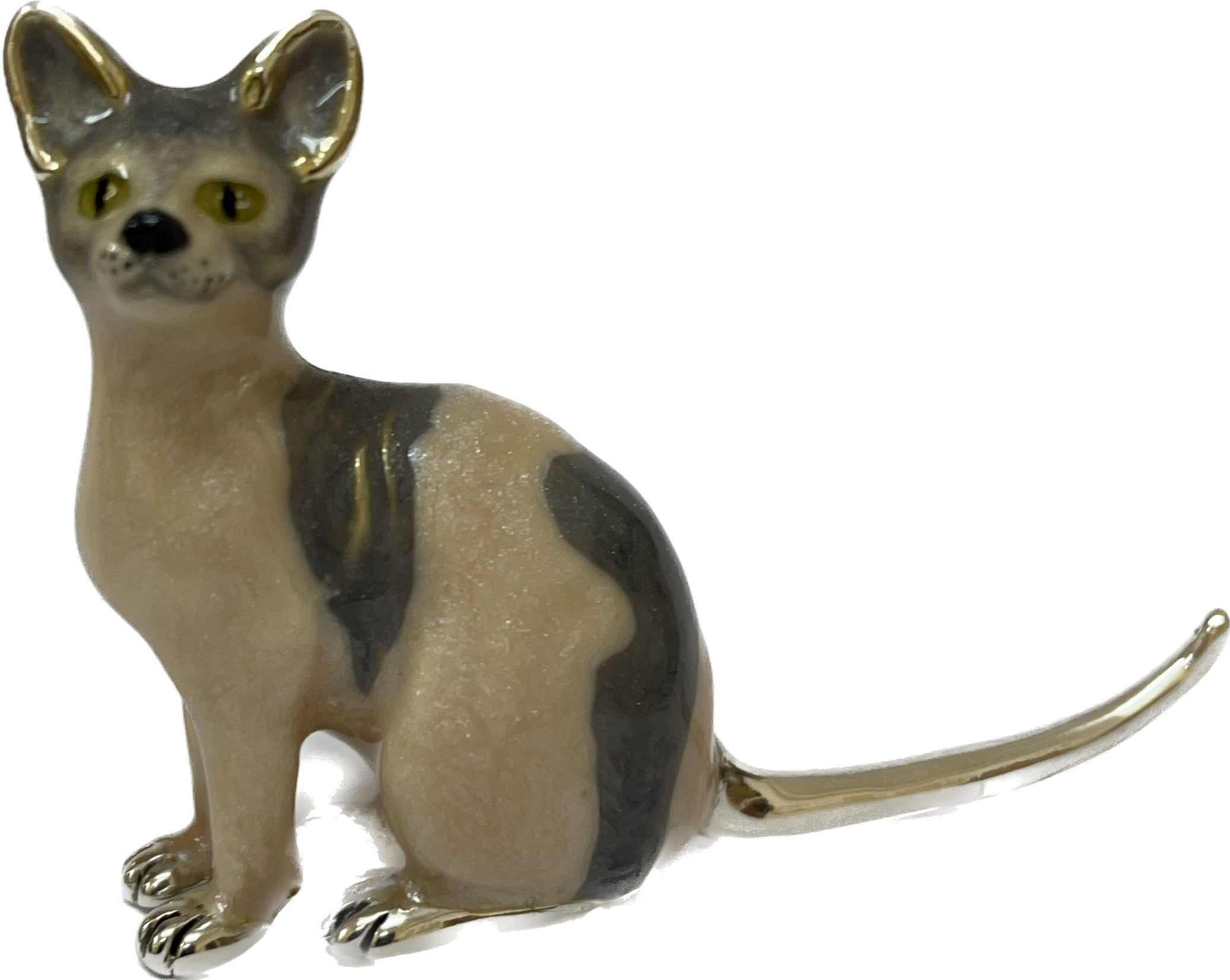 Sterling Silver Enamel Sphynx Cat By Saturno