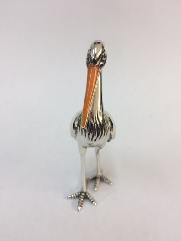 Sterling Silver Enamel Stork By Saturno - Image 3