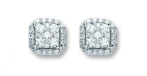 18ct White Gold Diamond Stud Earrings