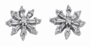 9ct White Gold Diamond Stud Earrings