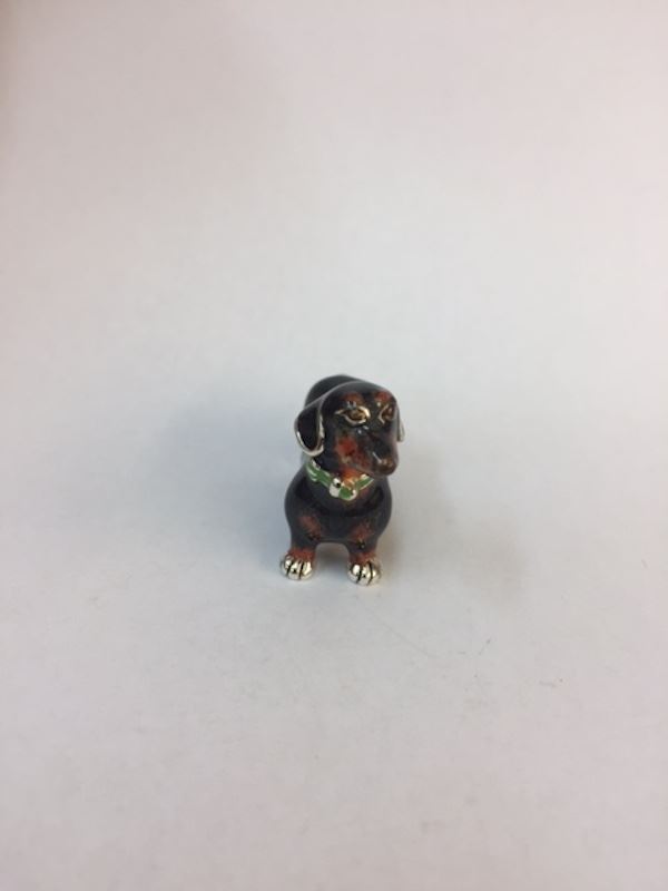 Sterling Silver Enamel Dachshund By Saturno - Image 4