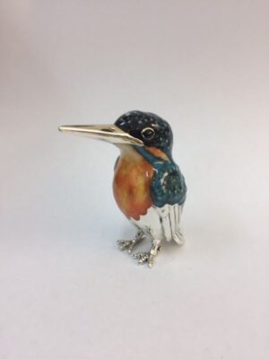 Sterling Silver Enamel Kingfisher by Saturno