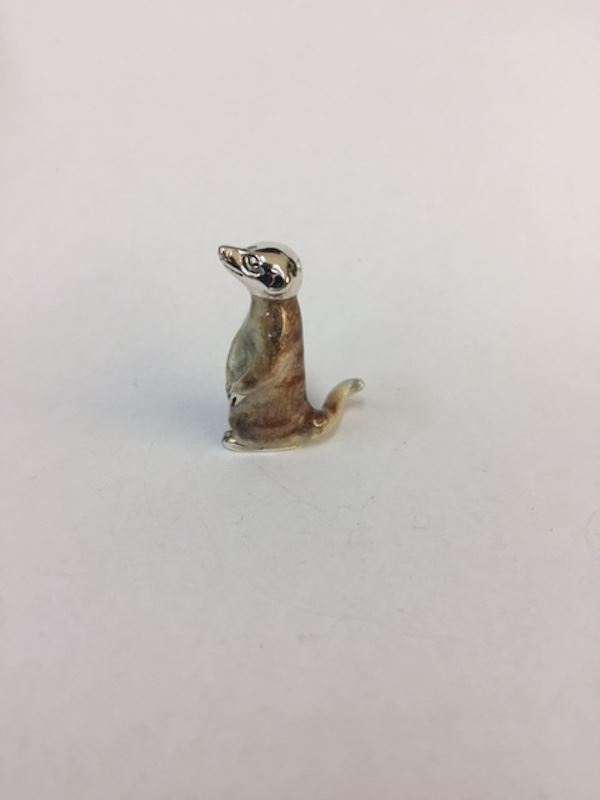 Sterling Silver Enamel Meerkat by Saturno