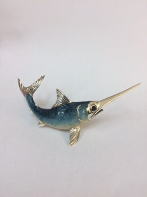 Sterling Silver Enamel Swordfish By Saturno