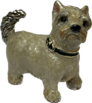 Sterling Silver Enamel Westie By Saturno