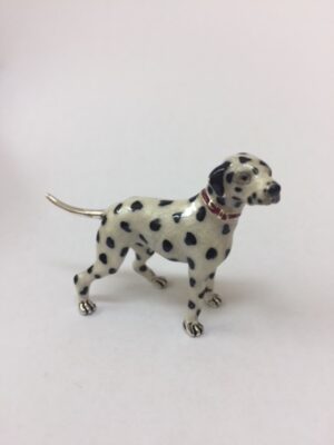 Sterling Silver Enamel Dalmatian By Saturno Length approx 60mm - Height approx 45mm. This beautifully detailed sterling silver Dalmatian figurine has been hand enamelled and then finished with a protective lacquer to prevent tarnishing. Saturno figurines are highly collectable and make unique presents.