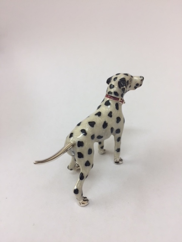 Sterling Silver Enamel Dalmatian By Saturno Length approx 60mm - Height approx 45mm. This beautifully detailed sterling silver Dalmatian figurine has been hand enamelled and then finished with a protective lacquer to prevent tarnishing. Saturno figurines are highly collectable and make unique presents.