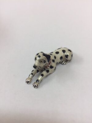 Sterling Silver Enamel Dalmatian By Saturno Length approx 45mm - Height approx 15mm. This beautifully detailed sterling silver Dalmatian figurine has been hand enamelled and then finished with a protective lacquer to prevent tarnishing. Saturno figurines are highly collectable and make unique presents.
