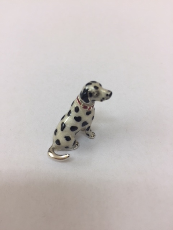 Sterling Silver Enamel Dalmatian By Saturno Length approx 20mm - Height approx 25mm. This beautifully detailed sterling silver Dalmatian figurine has been hand enamelled and then finished with a protective lacquer to prevent tarnishing. Saturno figurines are highly collectable and make unique presents.