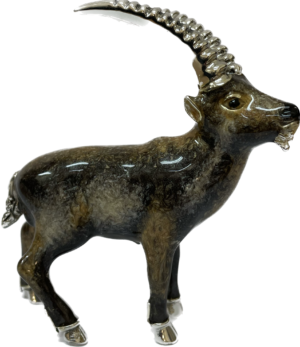 Sterling Silver Enamel Ibex by Saturno