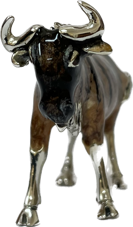Saturno Sterling Silver Enamel Wildebeest
