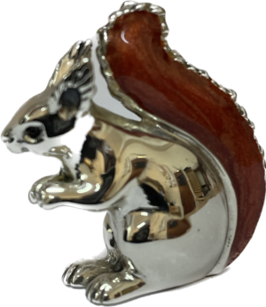 Sterling Silver Enamel Squirrel By Saturno