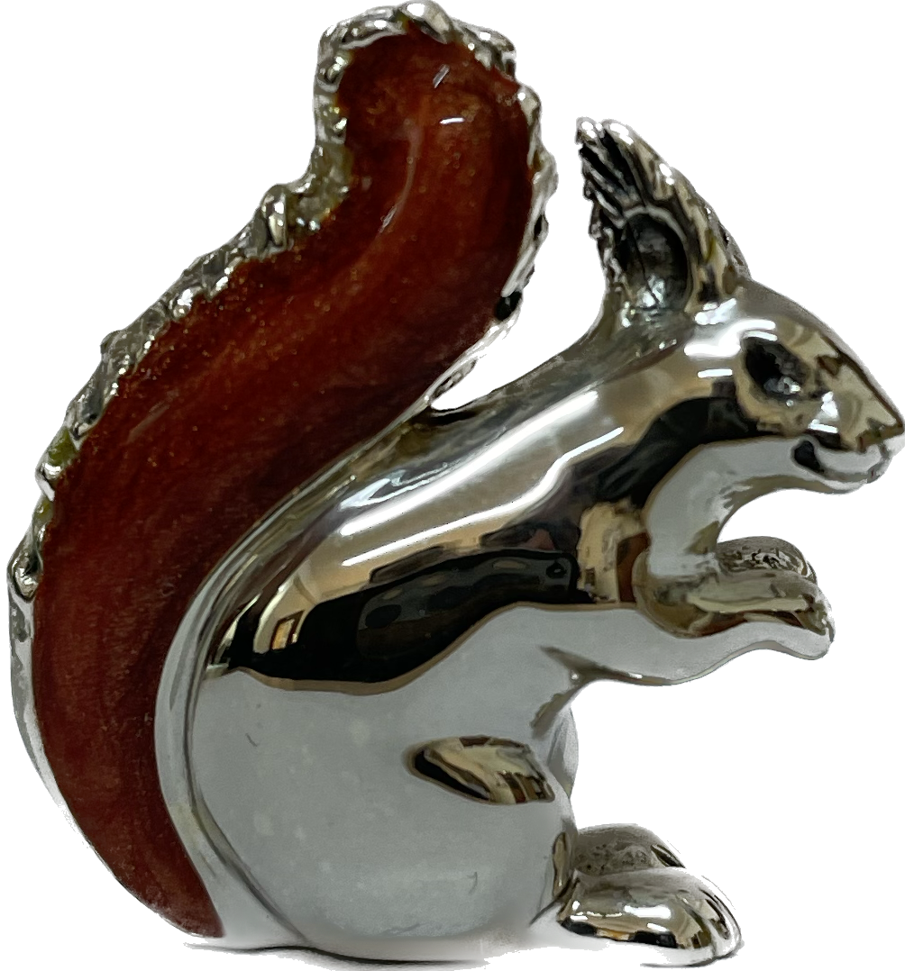 Sterling Silver Enamel Squirrel By Saturno