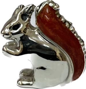 Sterling Silver Enamel Squirrel By Saturno