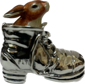 Sterling Silver Enamel Rabbit By Saturno