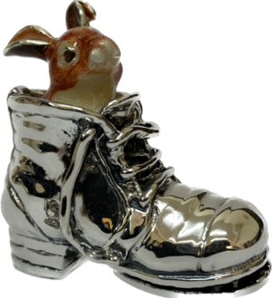 Sterling Silver Enamel Rabbit By Saturno